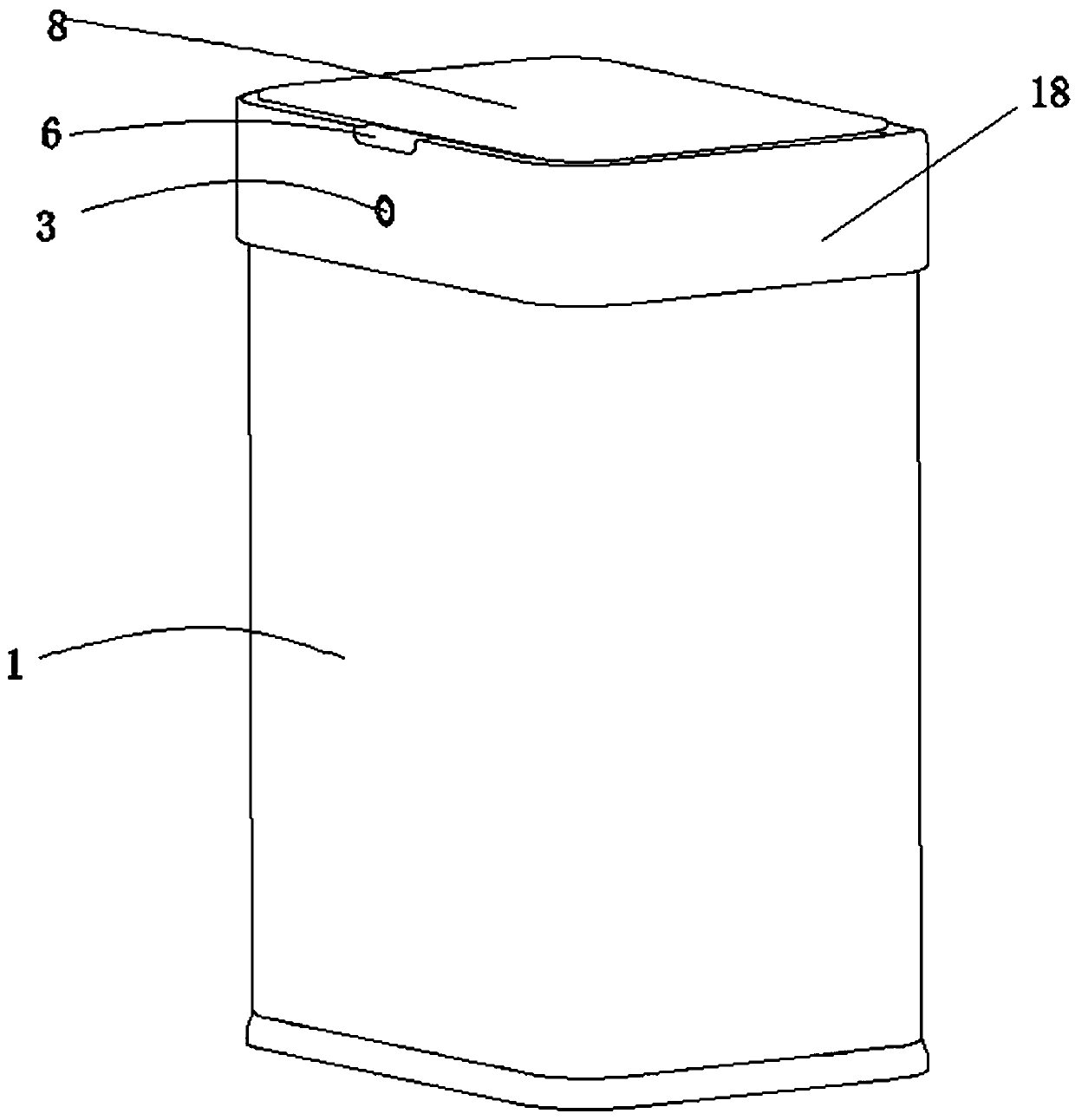 Garbage can with multifunctional key and annular indication lamp