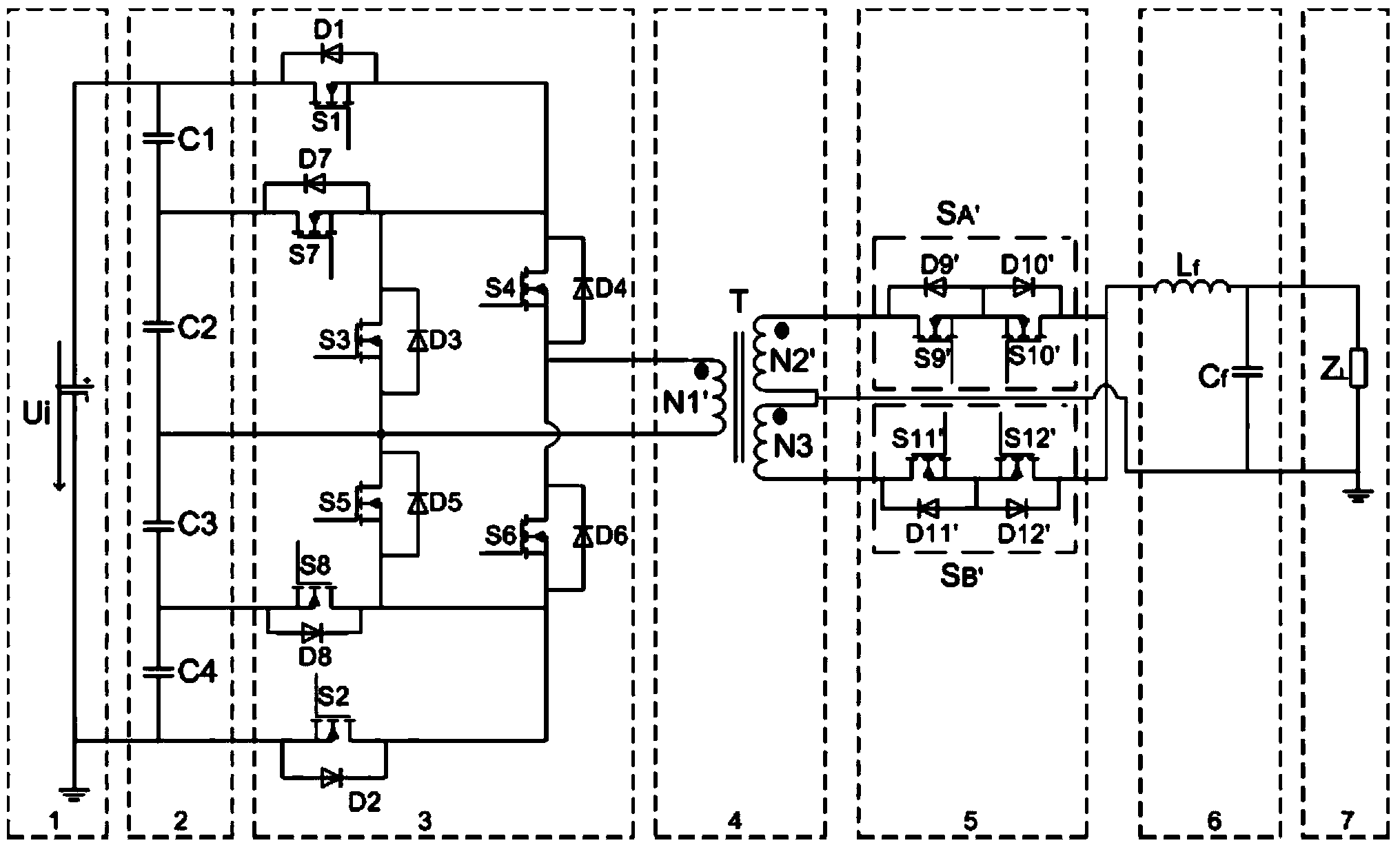 High-frequency isolation-type five-level inverter
