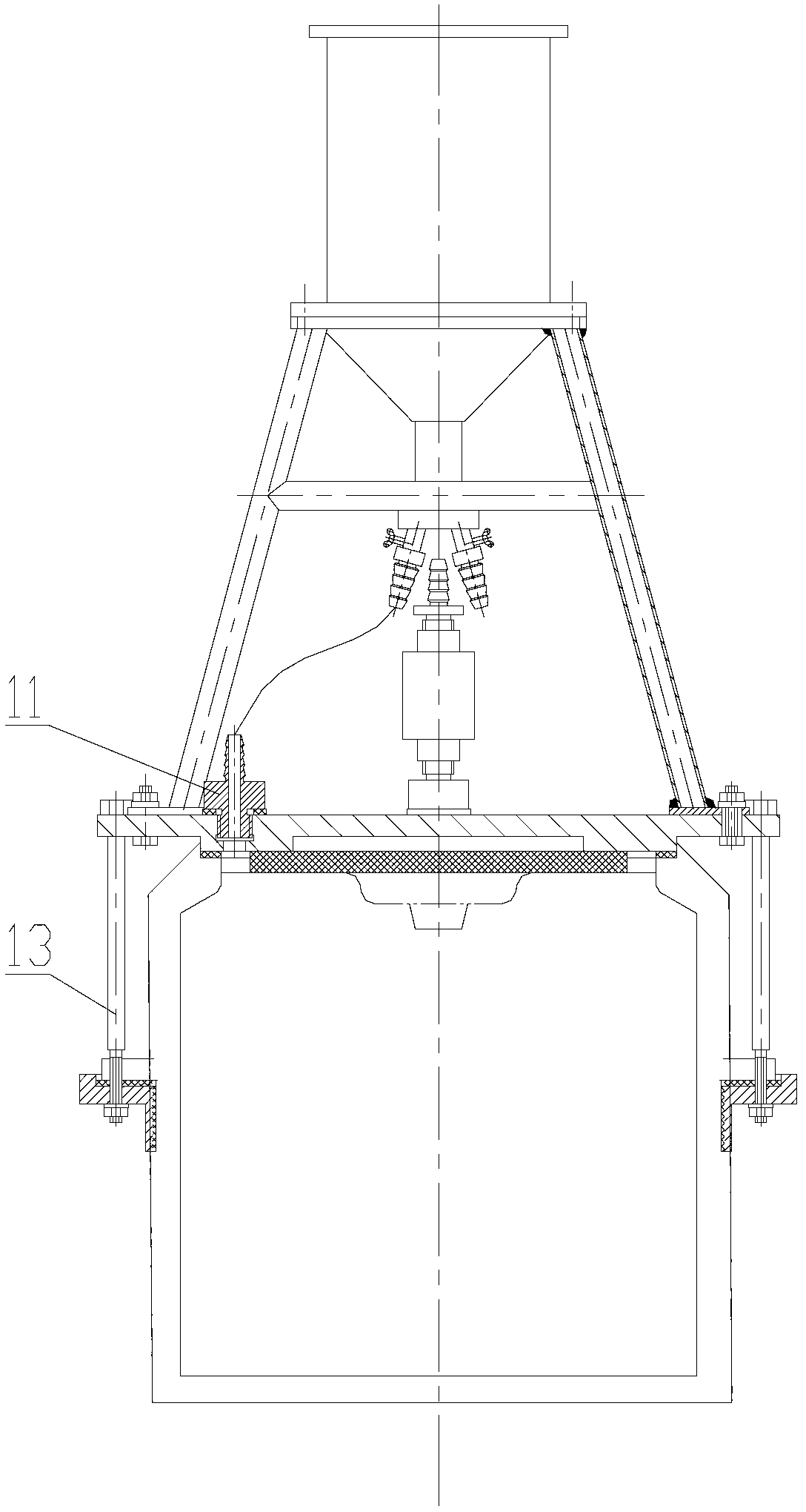 Vacuum filling and sealing device for warhead