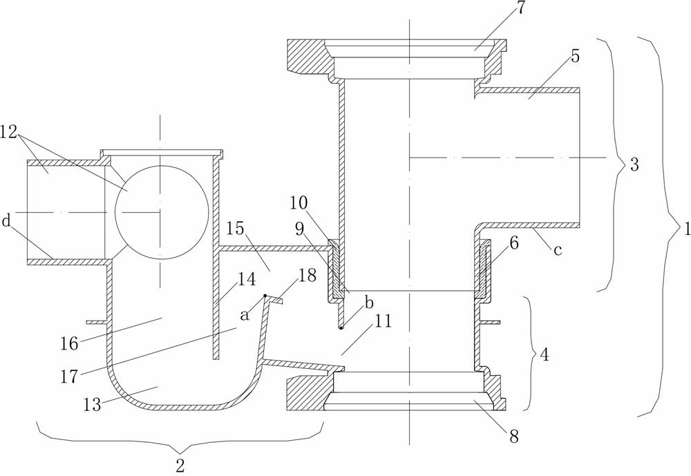 Same-floor drainage concentrator without plate descending