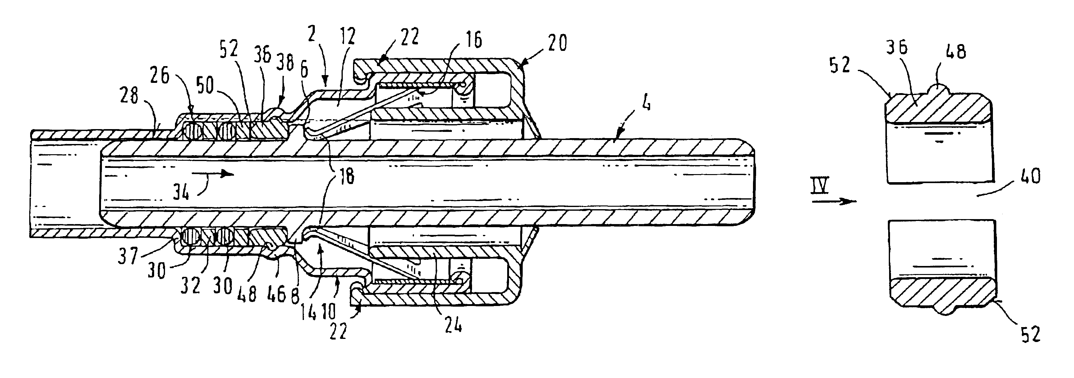 Receiving part of a fluid plug-in coupling