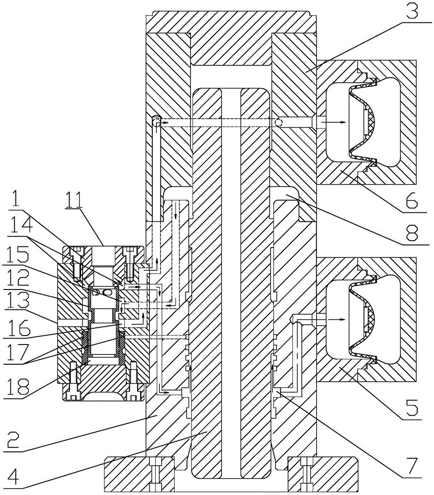 A hydraulic drilling rig impact hammer