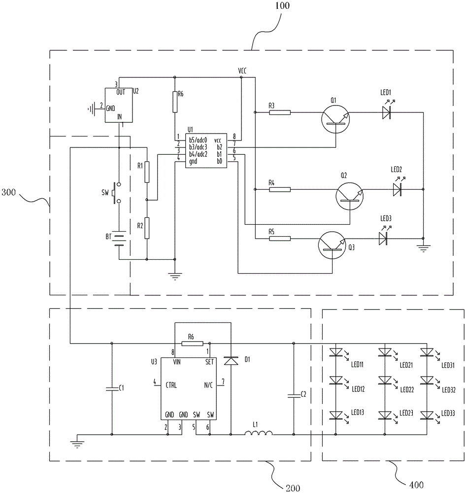 Explosion-proof led table lamp and control circuit