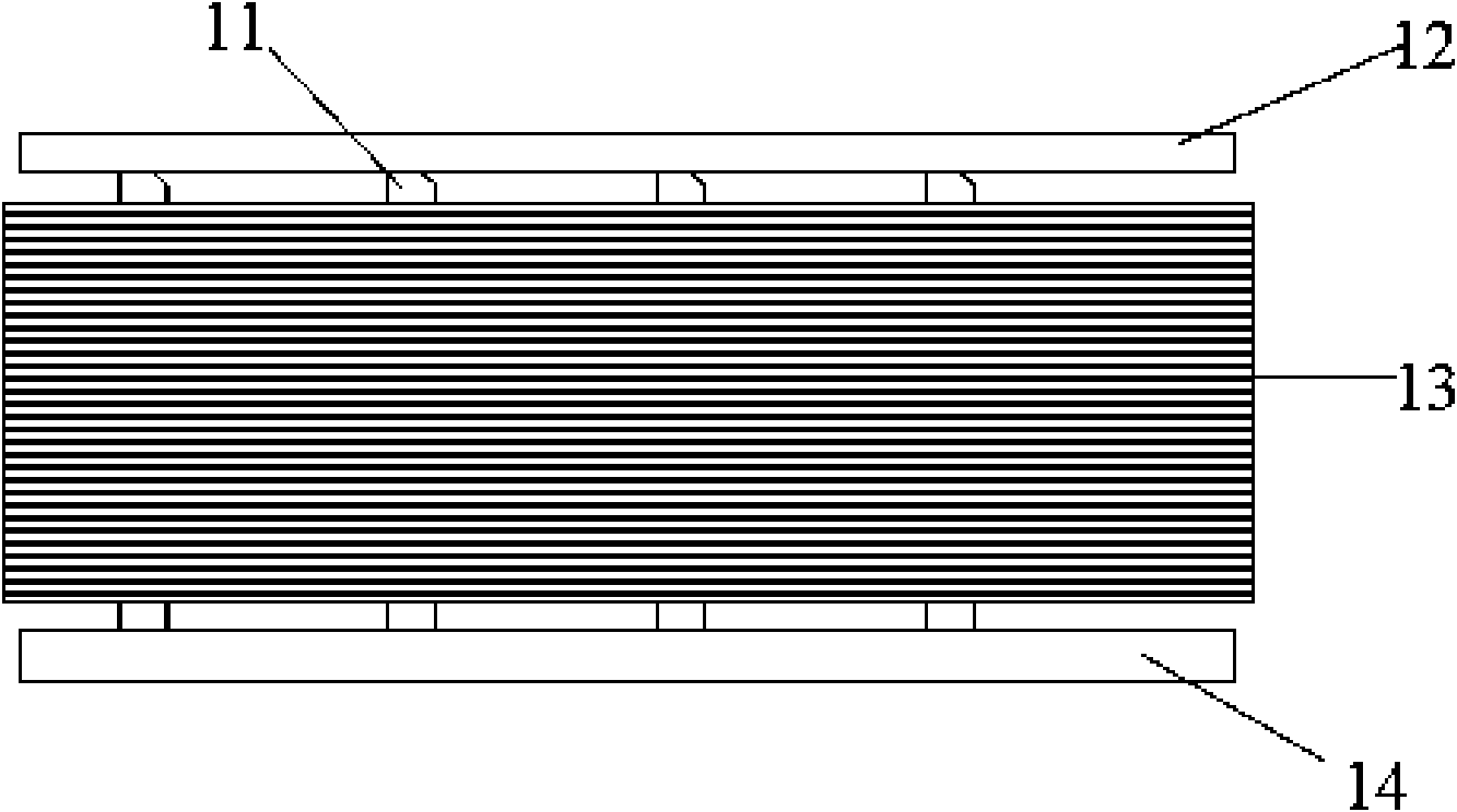 Flat-pipe heat exchanger structure and assembling table thereof