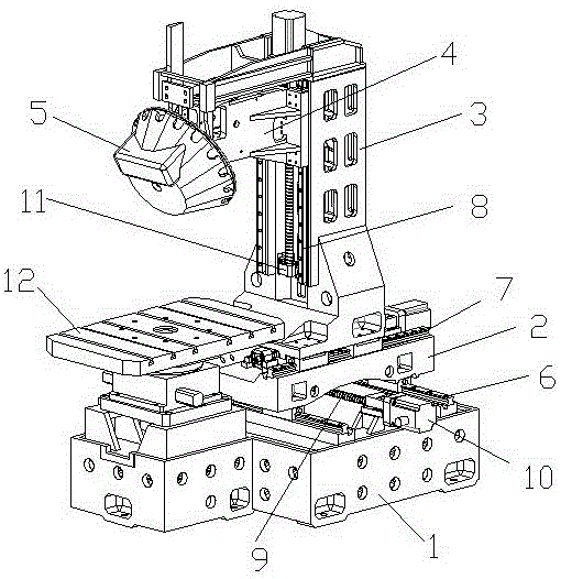 All-movable column drilling and tapping device