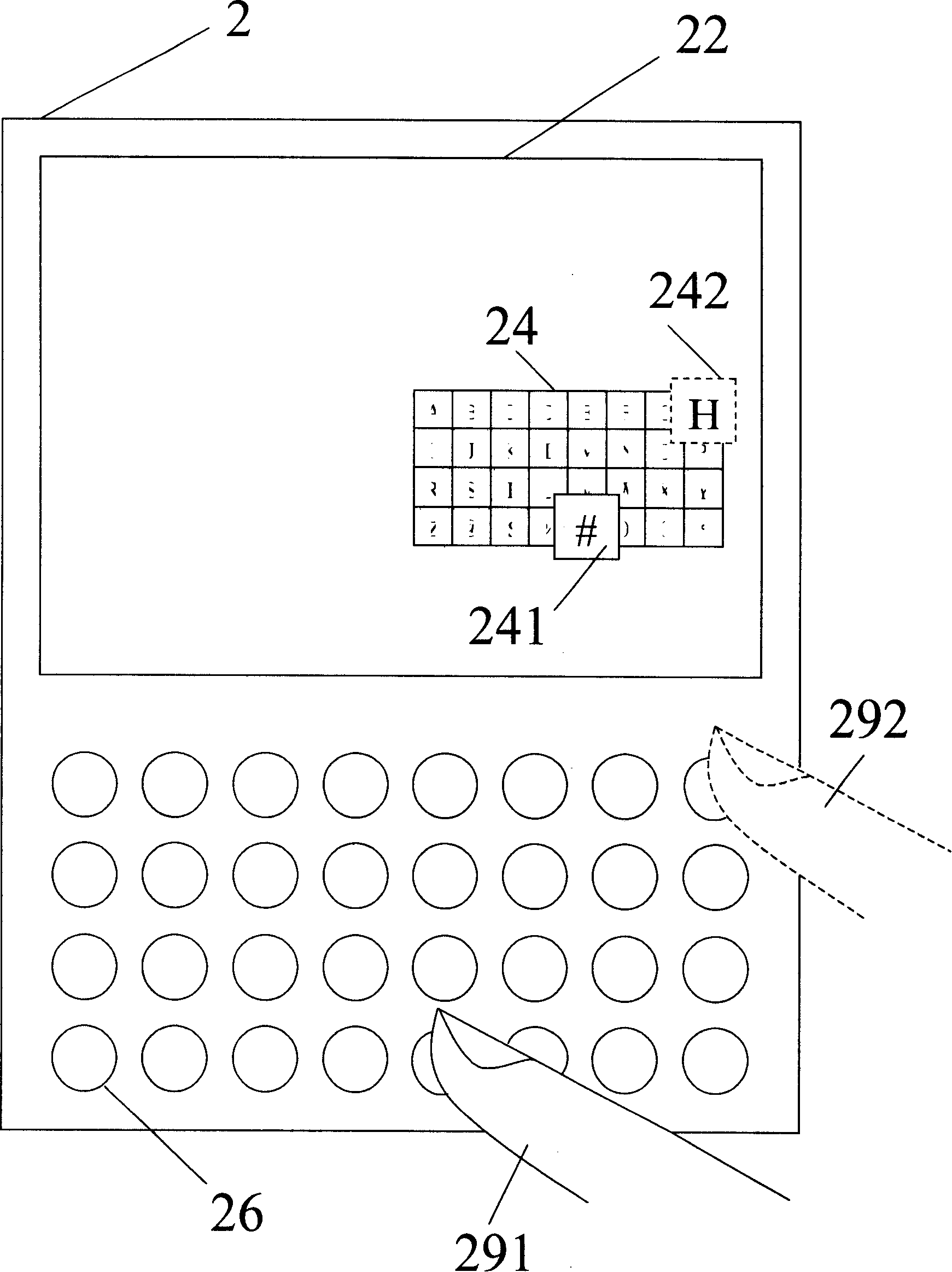Hand-held electronic device, its input system