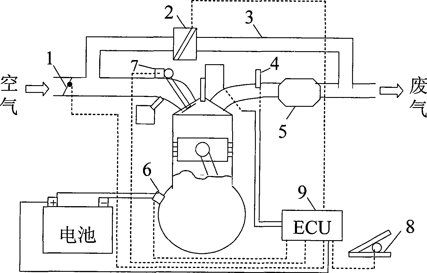 Apparatus for controlling discharge of hydrogen internal combustion engine by thermal exhaust recirculation