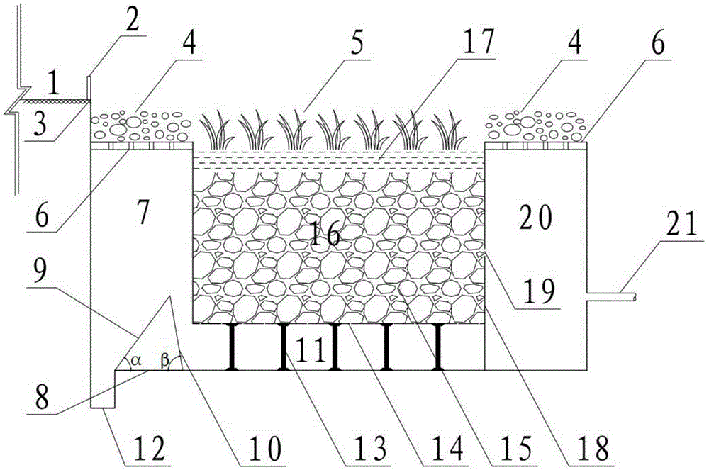 Combined device for treating road runoff rainwater