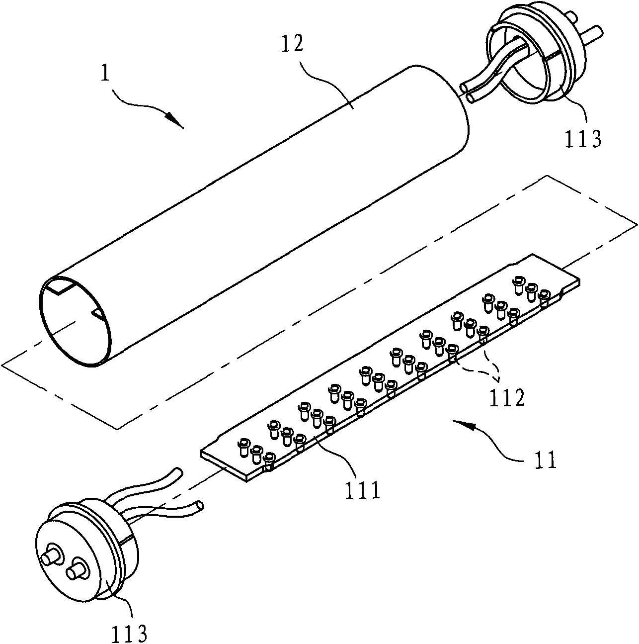 Strip lamp device of light emitting diode