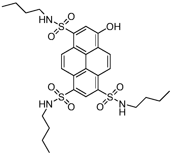 Pyrene HPTS (8-Hydroxypyrene-1,3,6-trisulfonic acid) series derivative and synthesis method