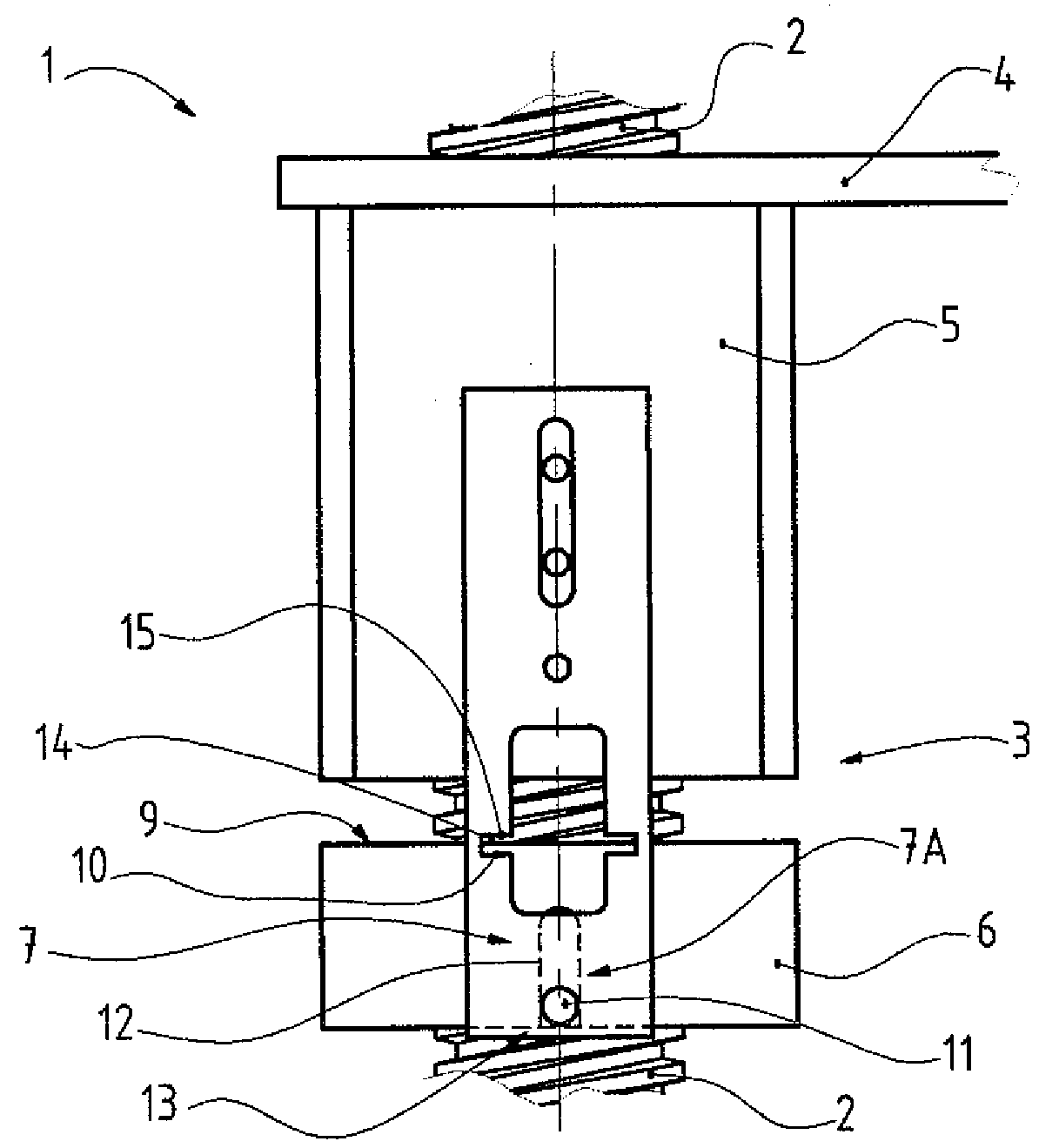 Hoisting device with a catch nut