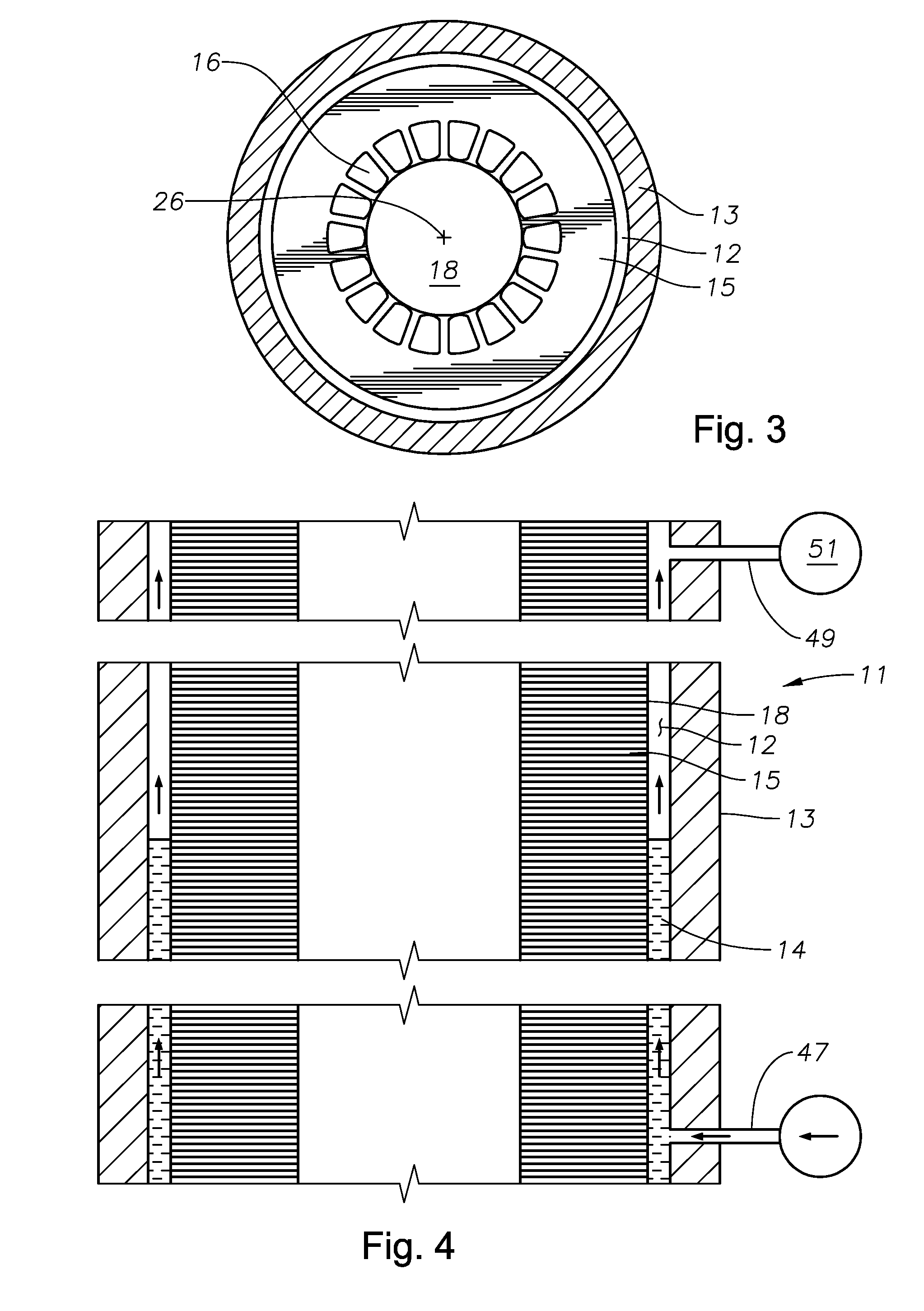 Enhanced thermal conductivity material in annular gap between electrical motor stator and housing