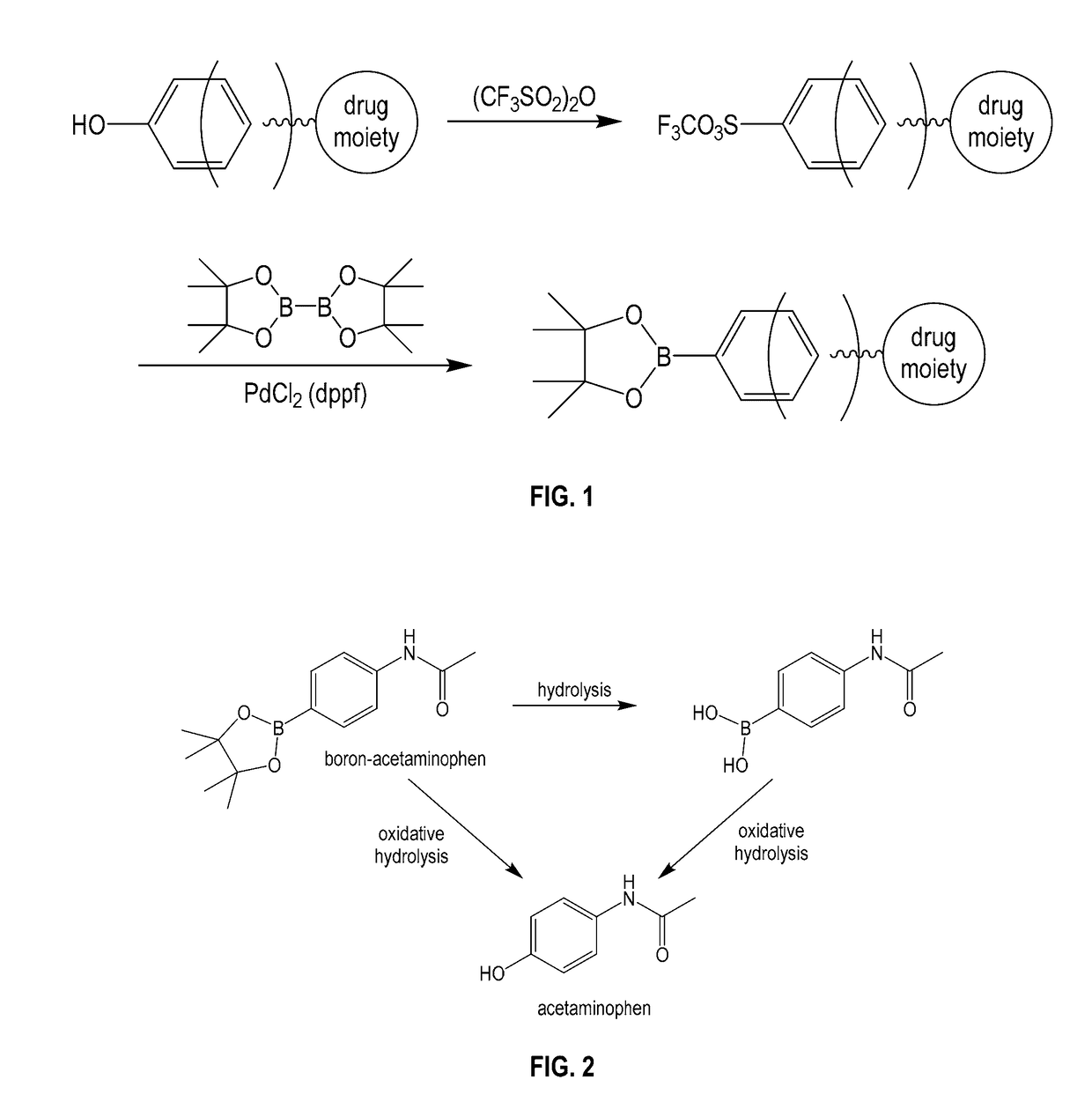 Boron-based prodrug strategy for increased bioavailability and lower-dosage requirements for drug molecules containing at least one phenol (or aromatic hydroxyl) group