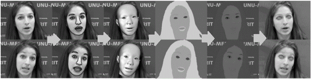 Face appearance editing method based on real-time video proper decomposition