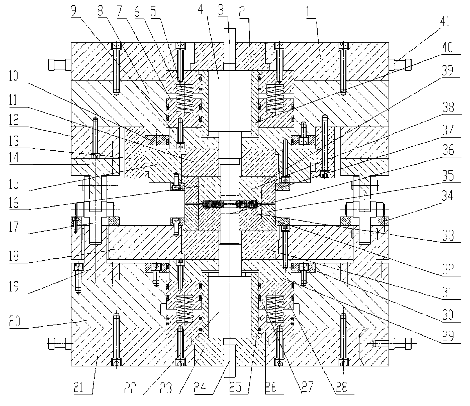 Double closed hydraulic mould stand