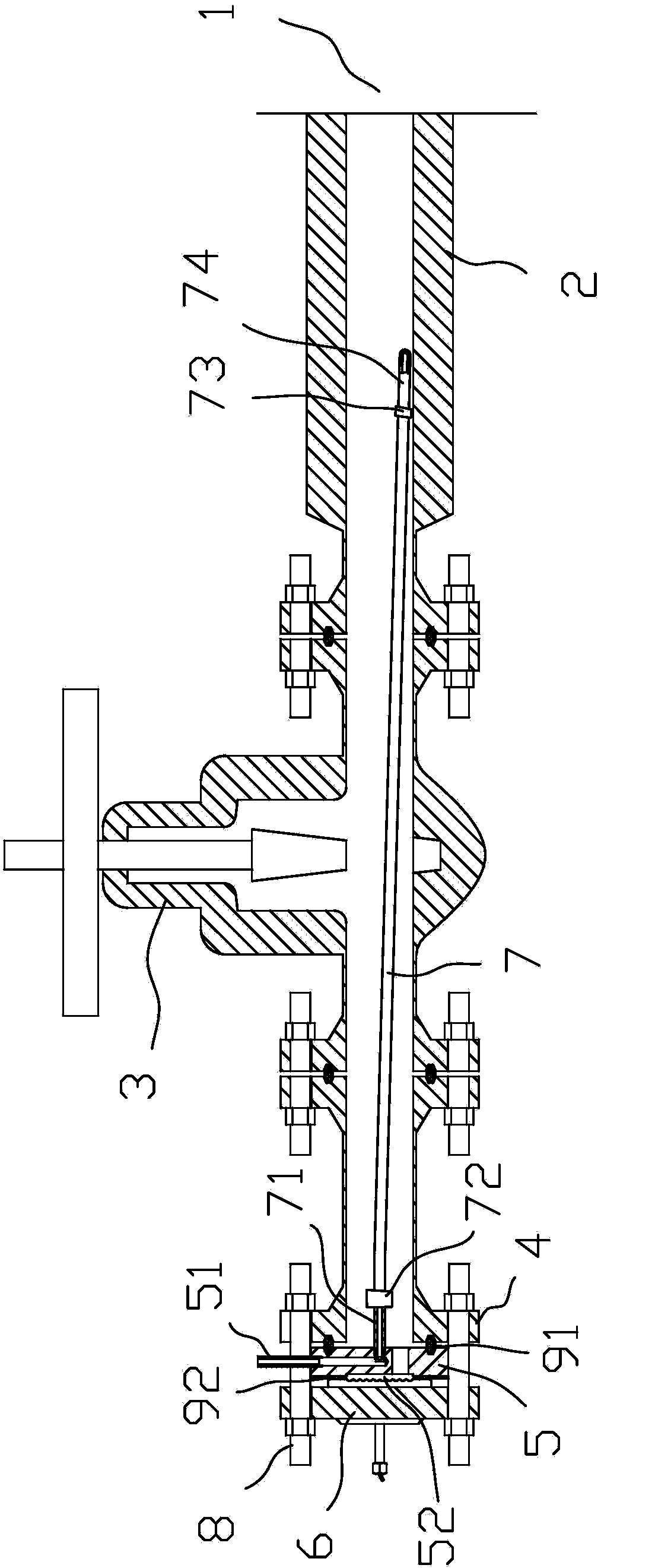 Liquid level anti-blocking device for chilling chamber of gasification furnace