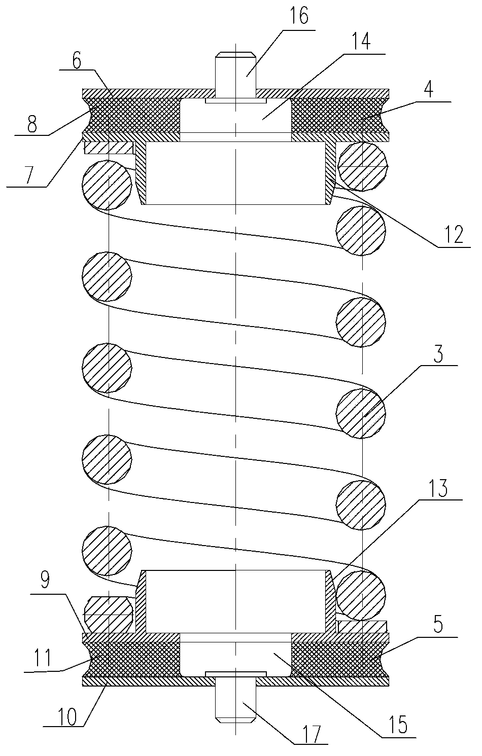 Secondary suspension device of railway vehicle bogie