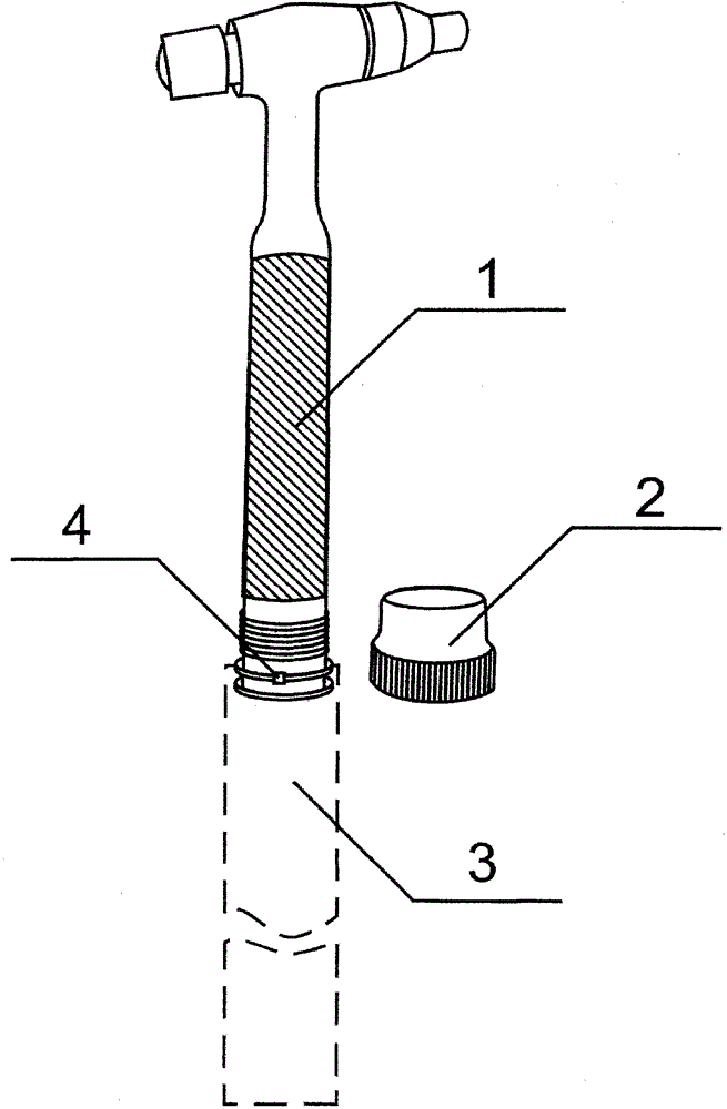 Torch handle with clamping sleeve