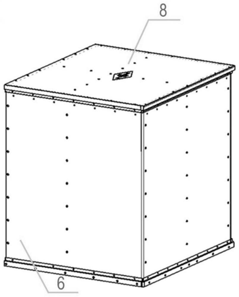 Large and medium-sized multilayer space experimental device with high effective load mass ratio and mounting method