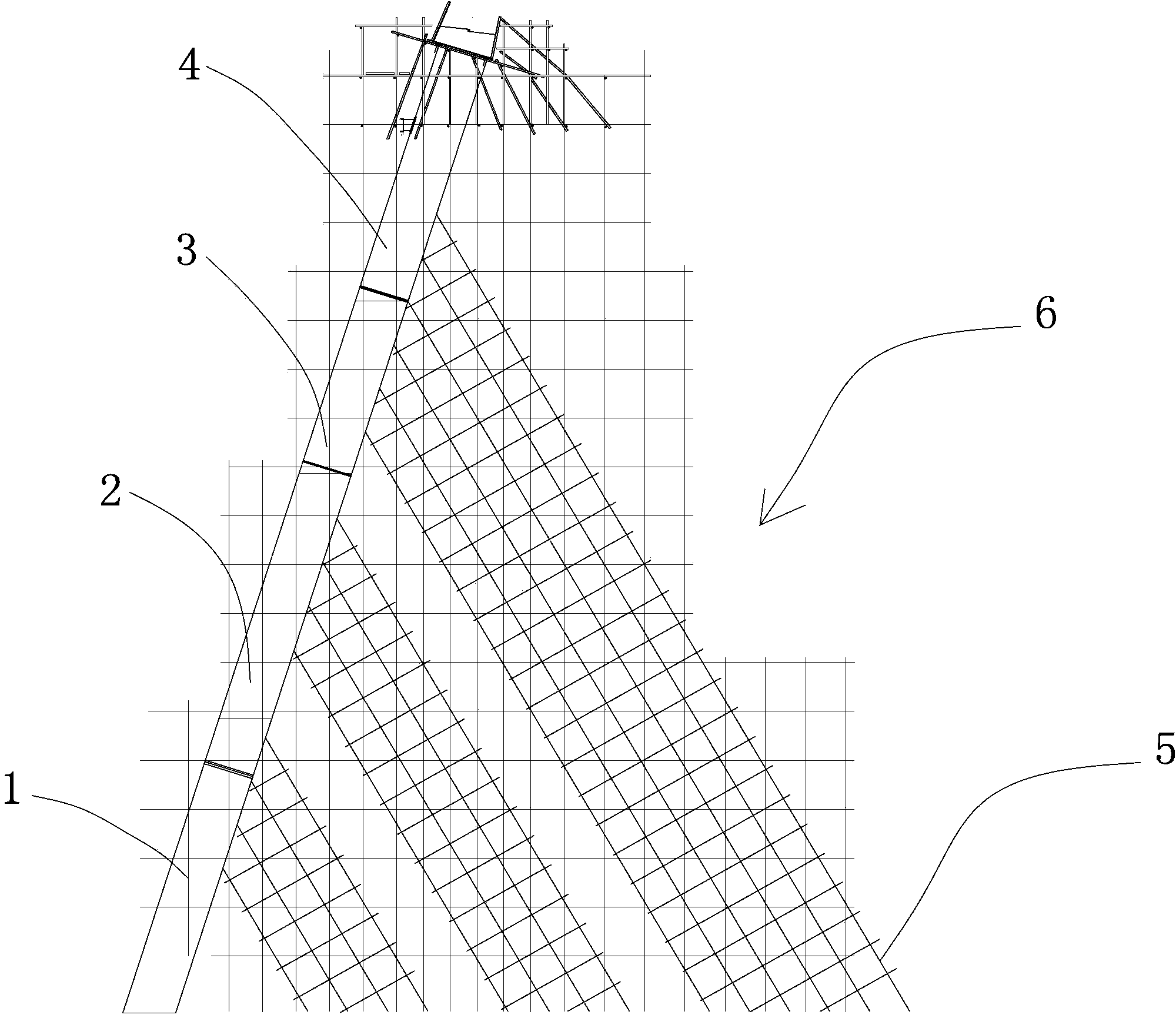 Air cooling tower X-shaped pillar construction method