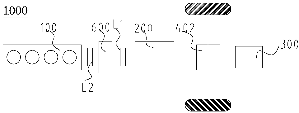 Power transmission system for vehicle and vehicle with same