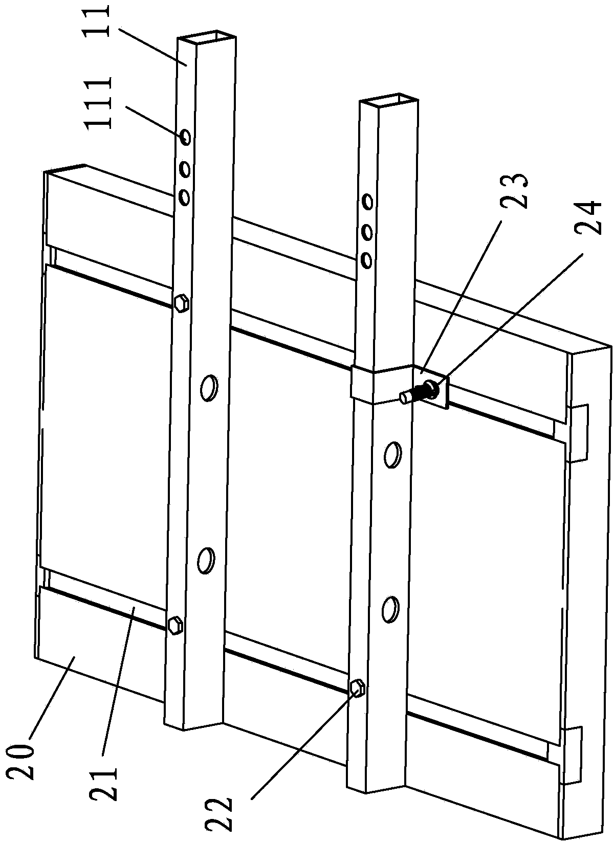 Construction method for column mold composed of concrete formworks