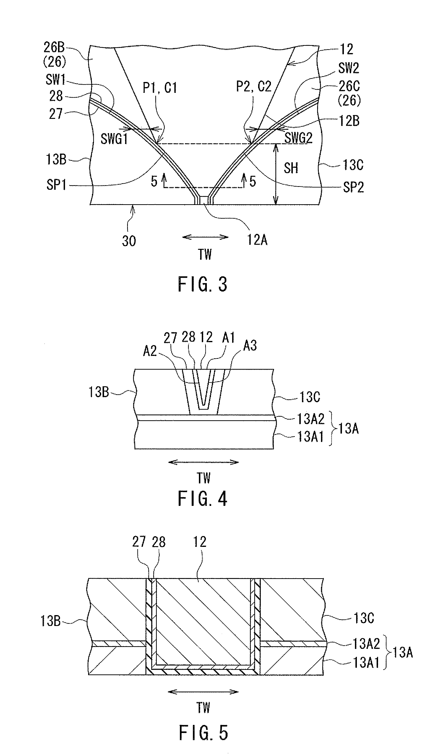 Magnetic head for perpendicular magnetic recording with shield around main magnetic pole