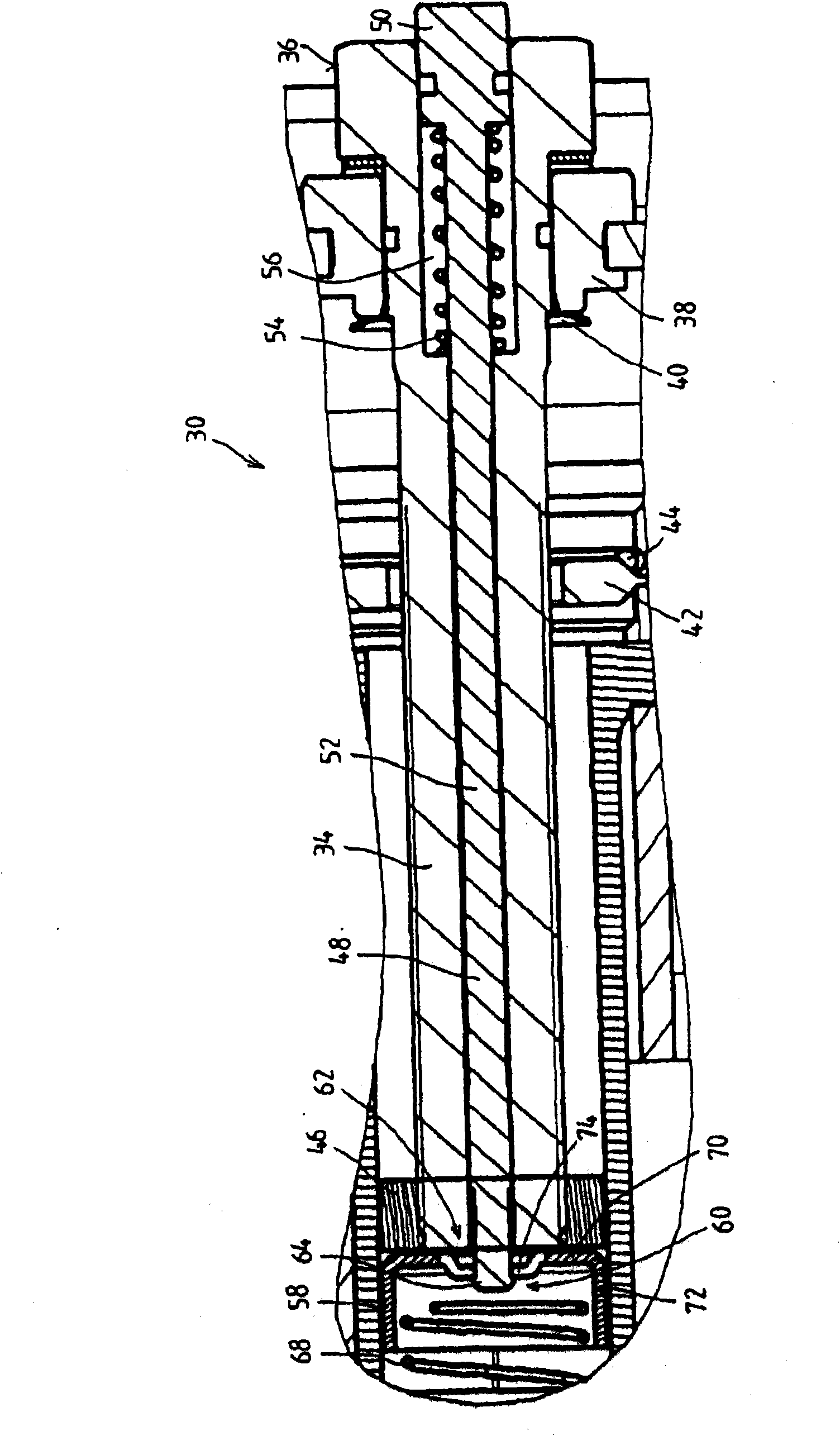 Spring-loaded brake cylinder having locked stop body