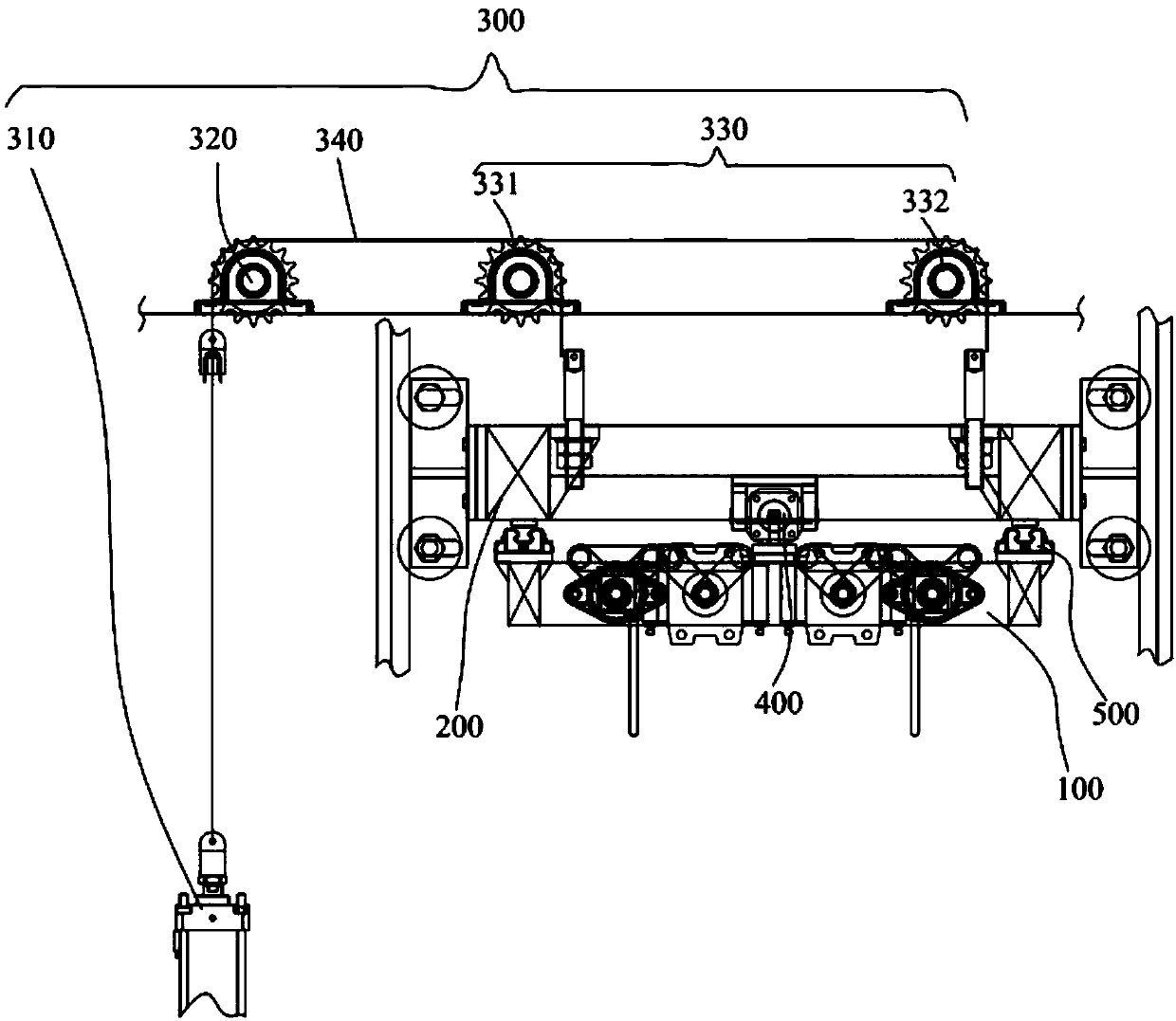 Multi-arm lifting synchronous shaft structure