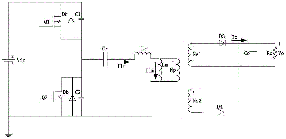 A kind of llc resonant converter applied in distributed power supply