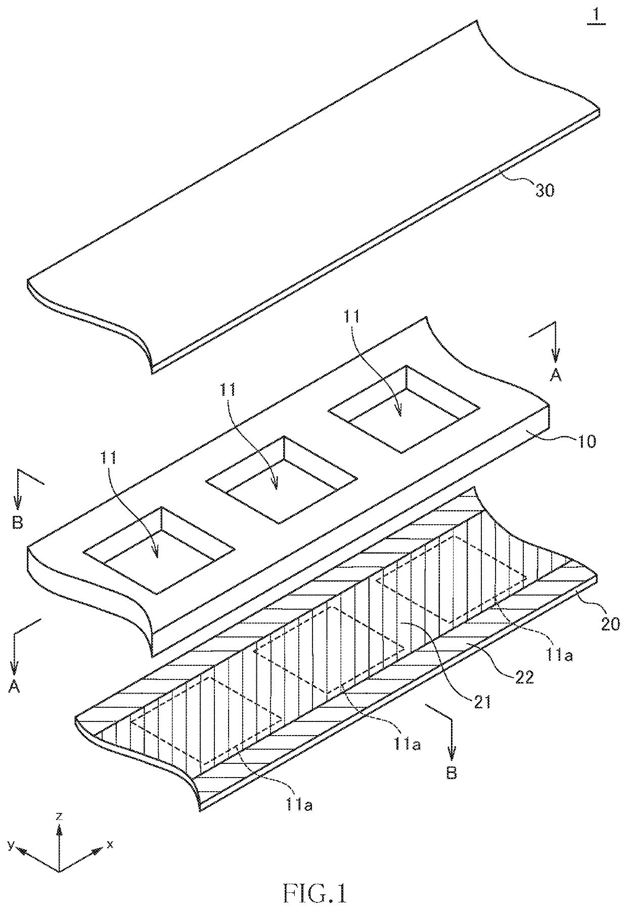 Electronic component housing package and electronic component housing method