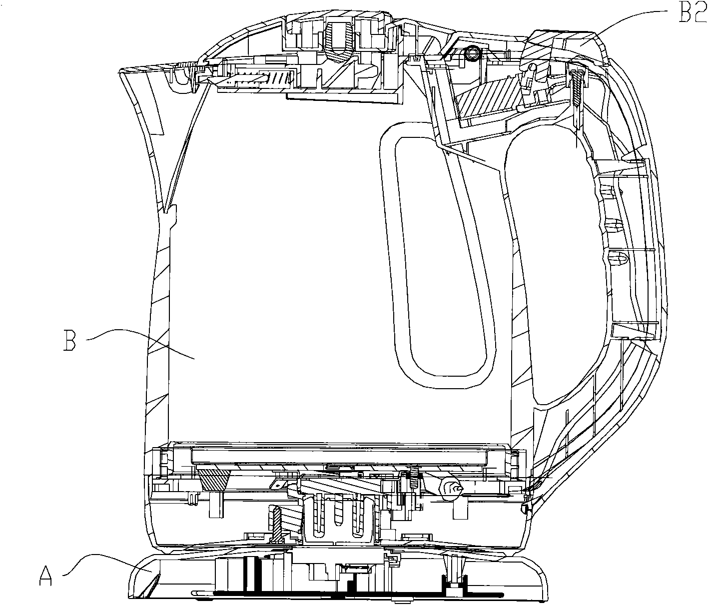 Electric connection device of base and main body