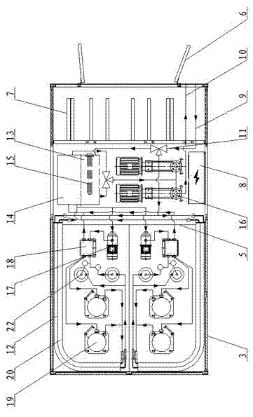 Movable-type liquid-cooling vehicle