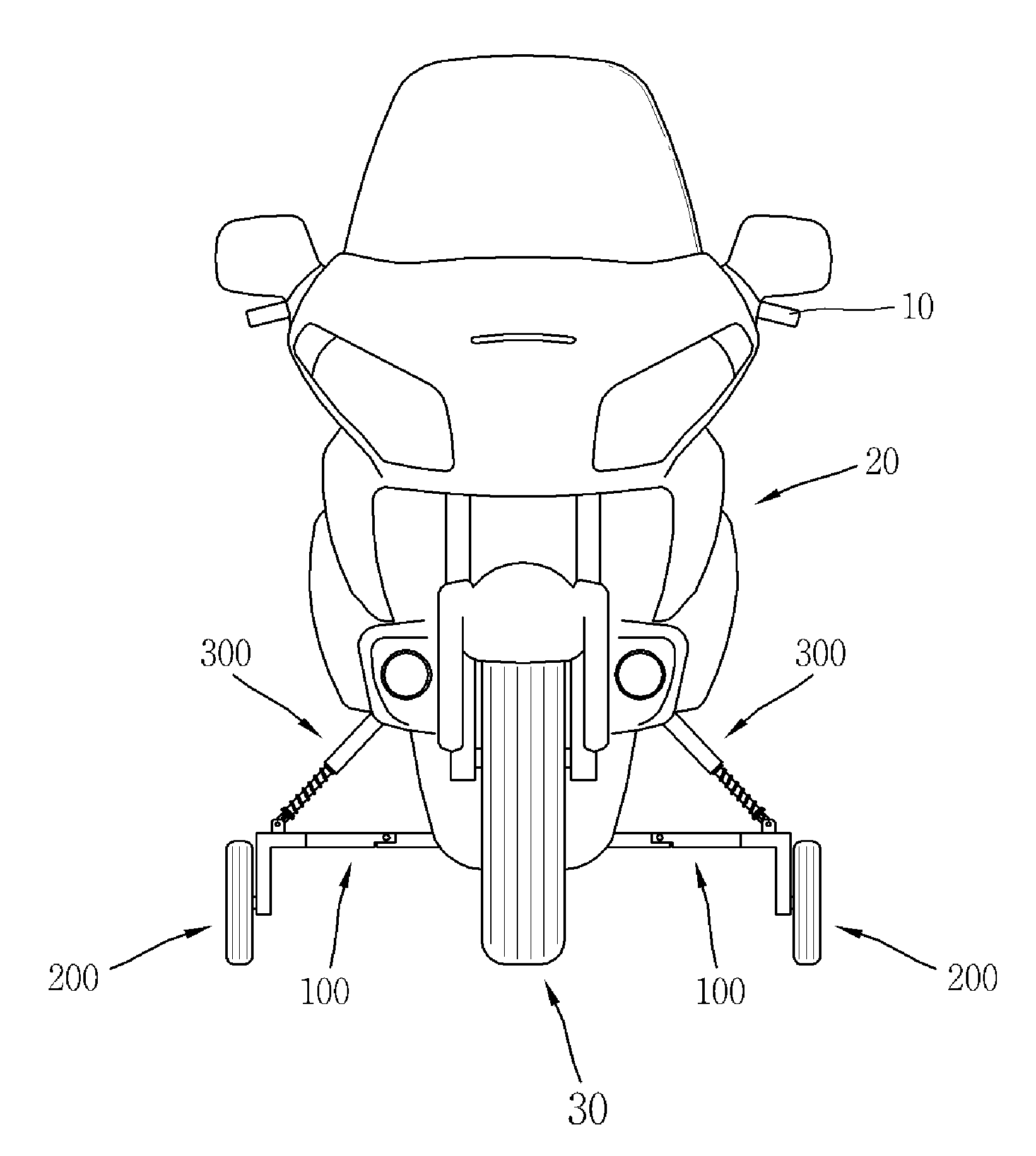 Safety apparatus for motorcycle