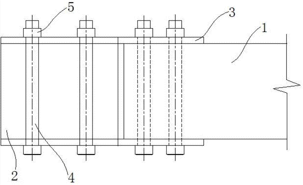 Bolt connection node for bamboo/wood frame structure in which beam and column are clamped outside steel plate