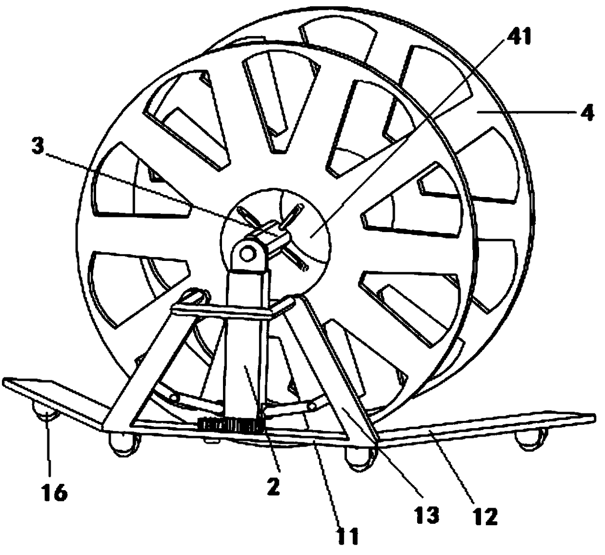 Efficient automatic cable reel loading and pay-off device