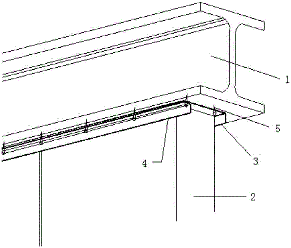 Light inner wall and steel beam connection structure with self-tapping screws