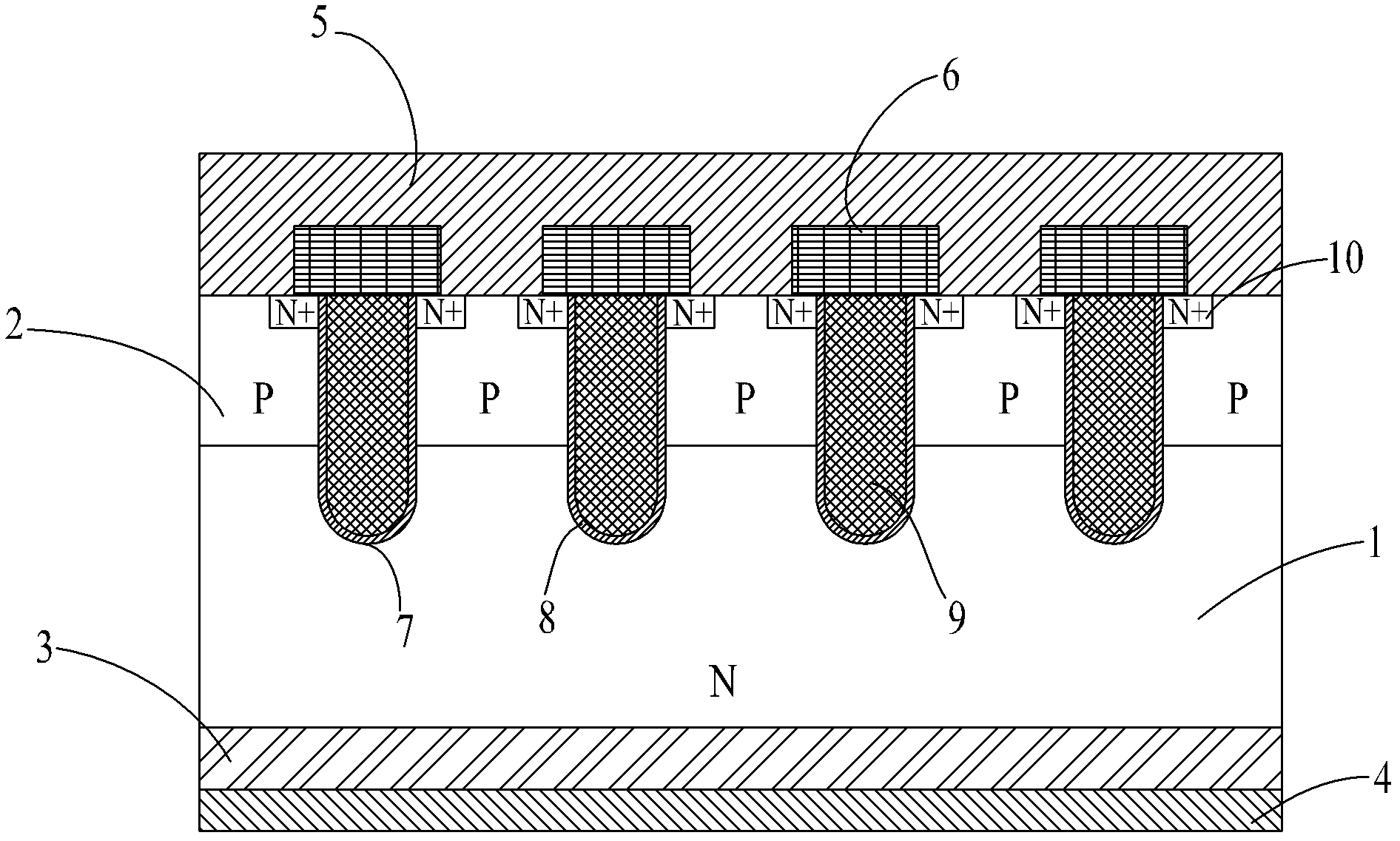Insulated gate bipolar transistor (IGBT) with low-conductivity saturation voltage drop and manufacturing method for IGBT