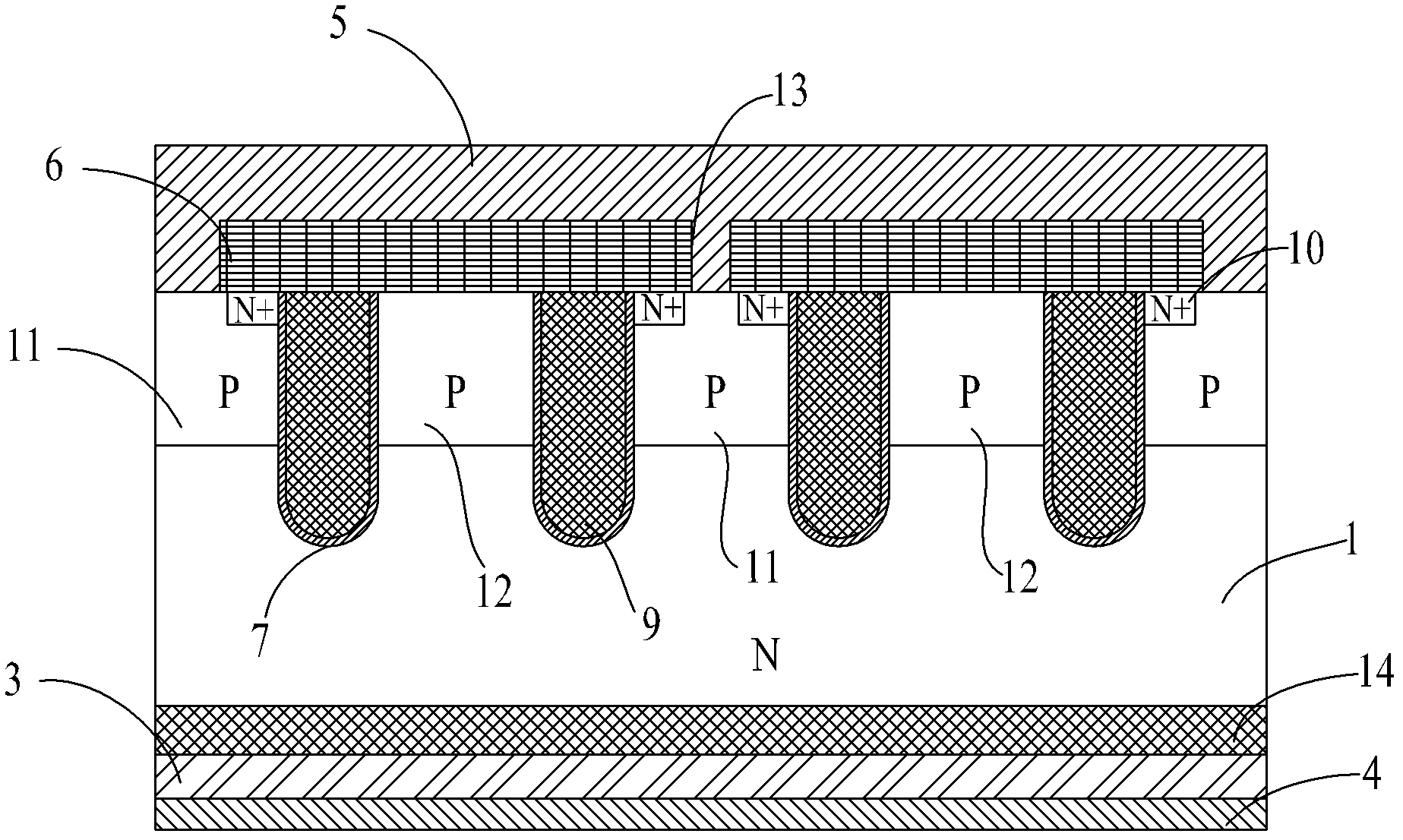 Insulated gate bipolar transistor (IGBT) with low-conductivity saturation voltage drop and manufacturing method for IGBT