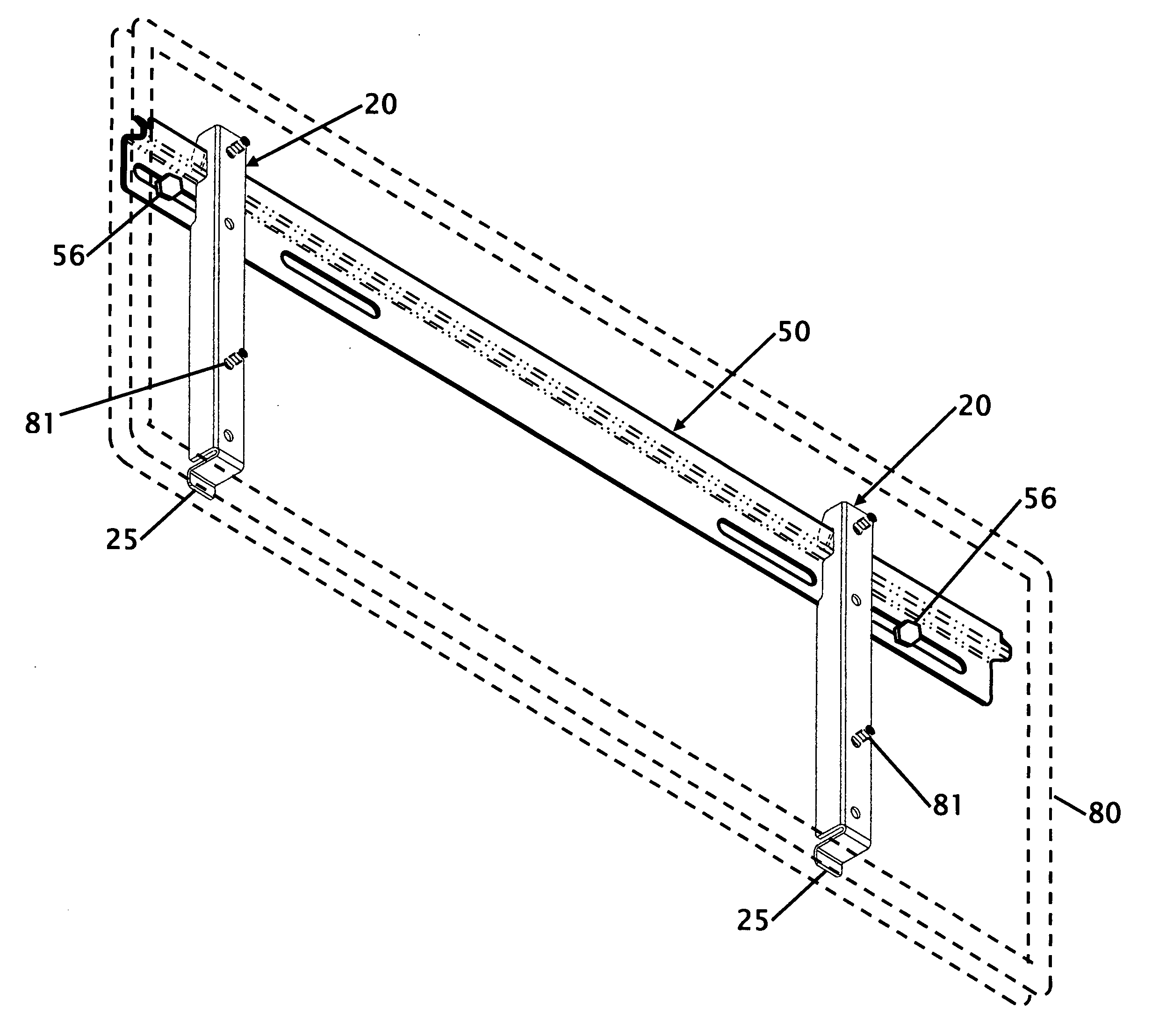 Wall bracket with integrated vertical lock