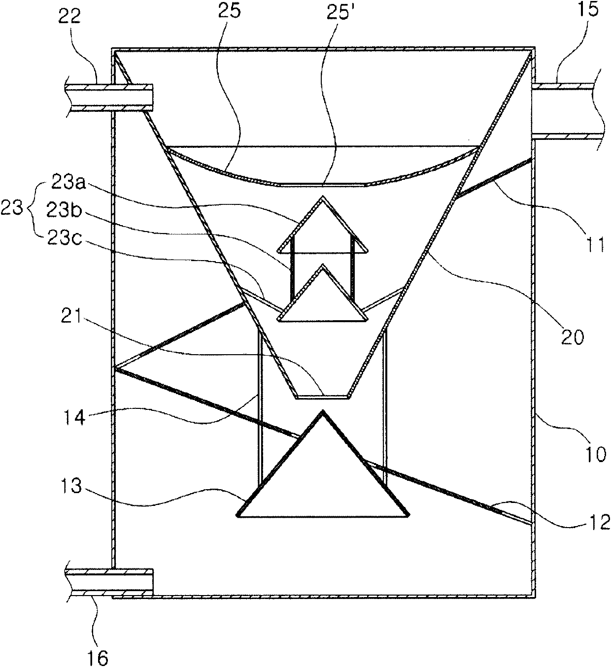 Device for collecting fine sand of a rock