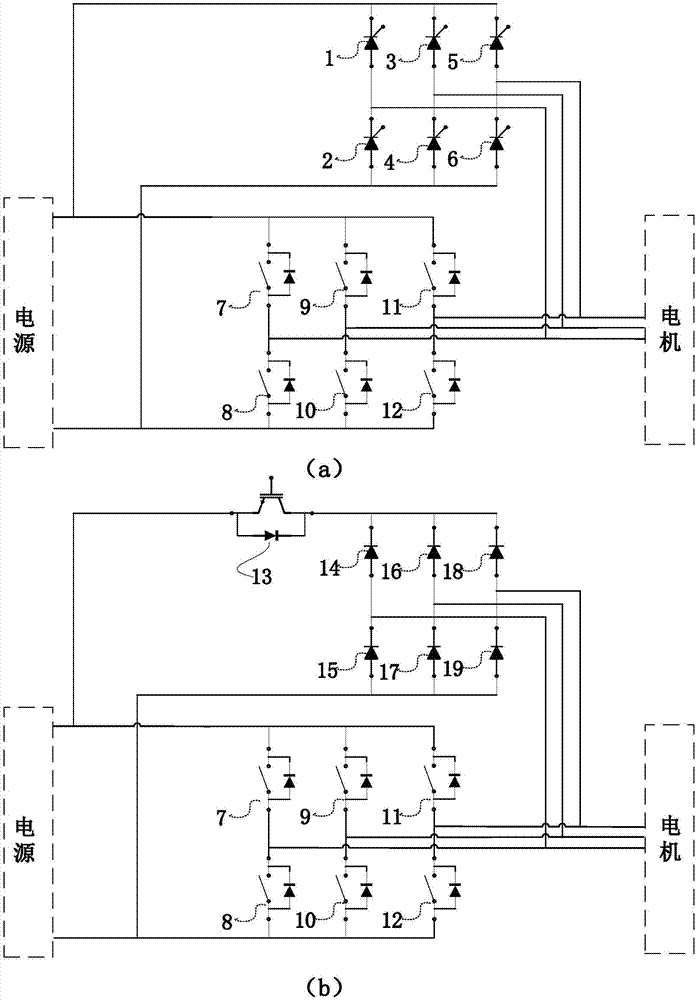 Novel driving and feedback current asymmetric motor driving circuit and application