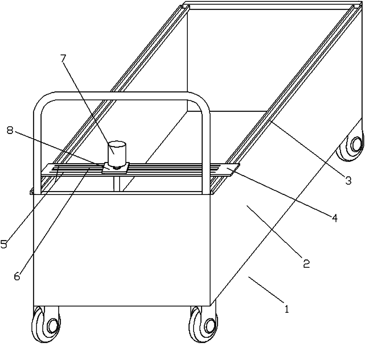 Wet material blending mobile trolley for small and medium-sized pig house