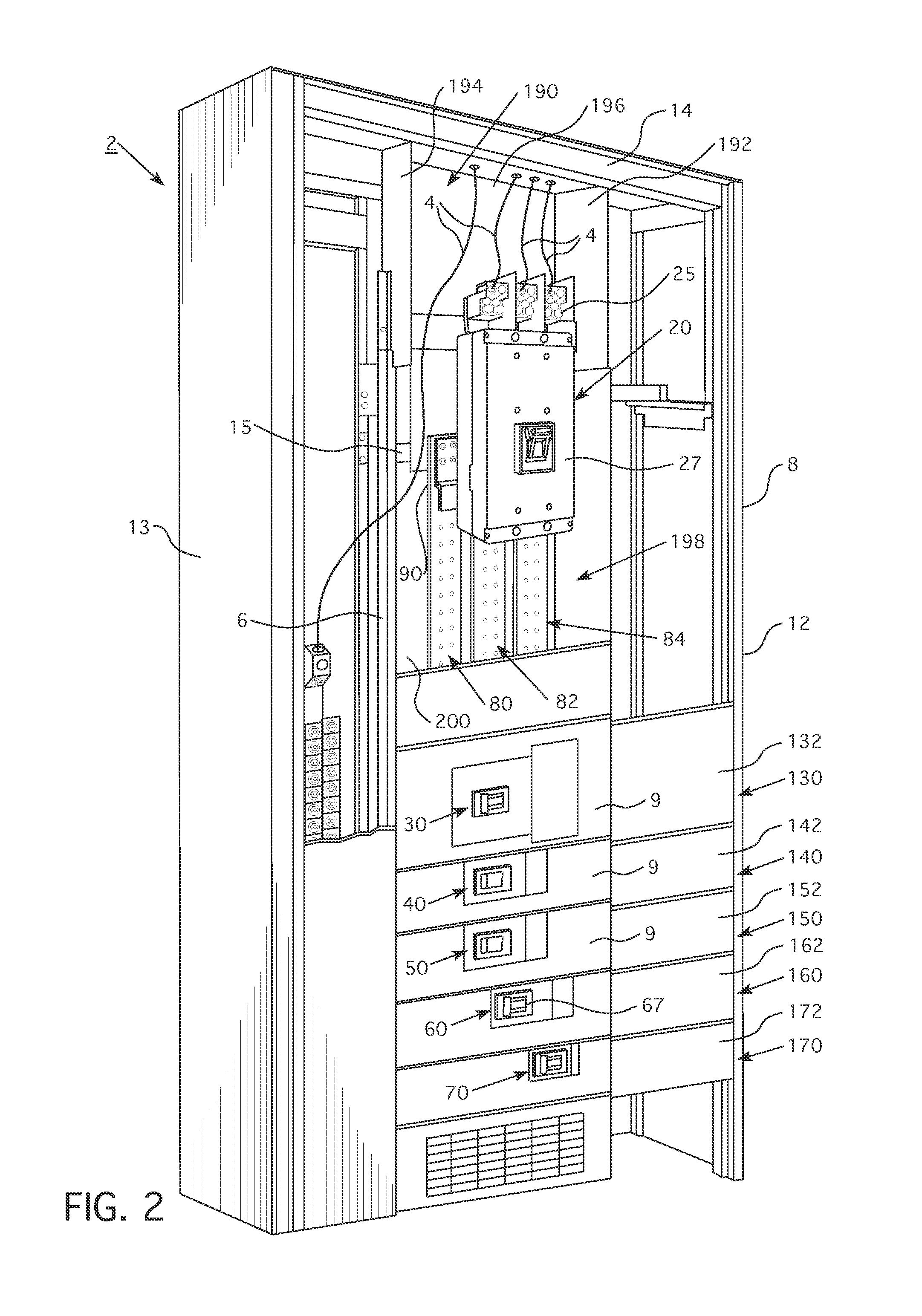 Switchboard for power distribution system