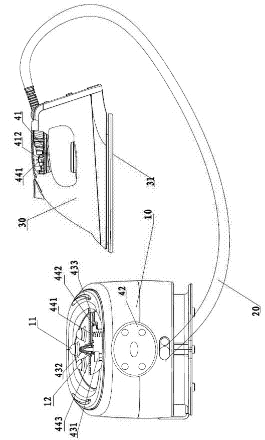 Electric iron with steam station
