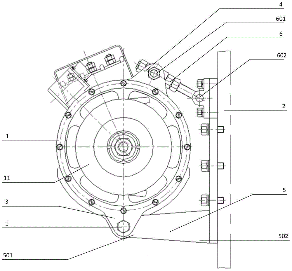 An installation component and installation method of a motor
