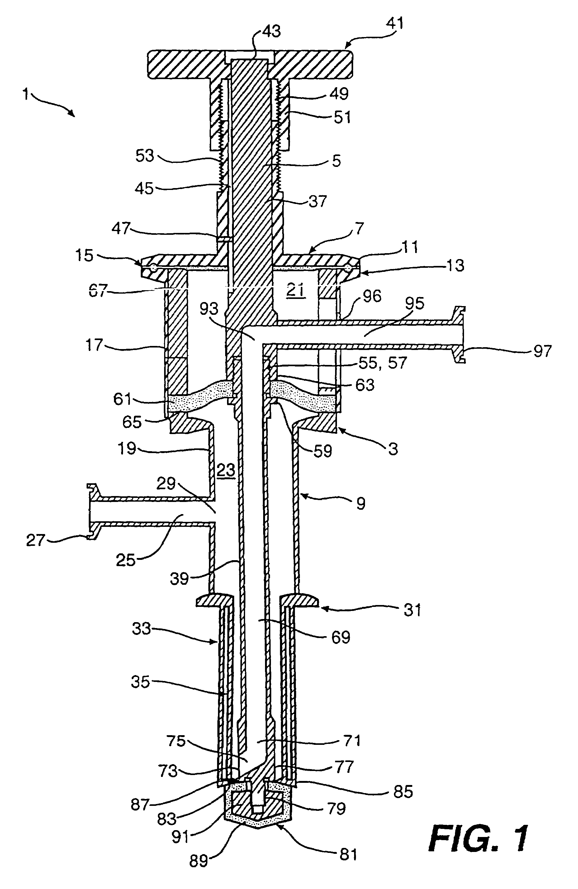 Dip tube valve assembly