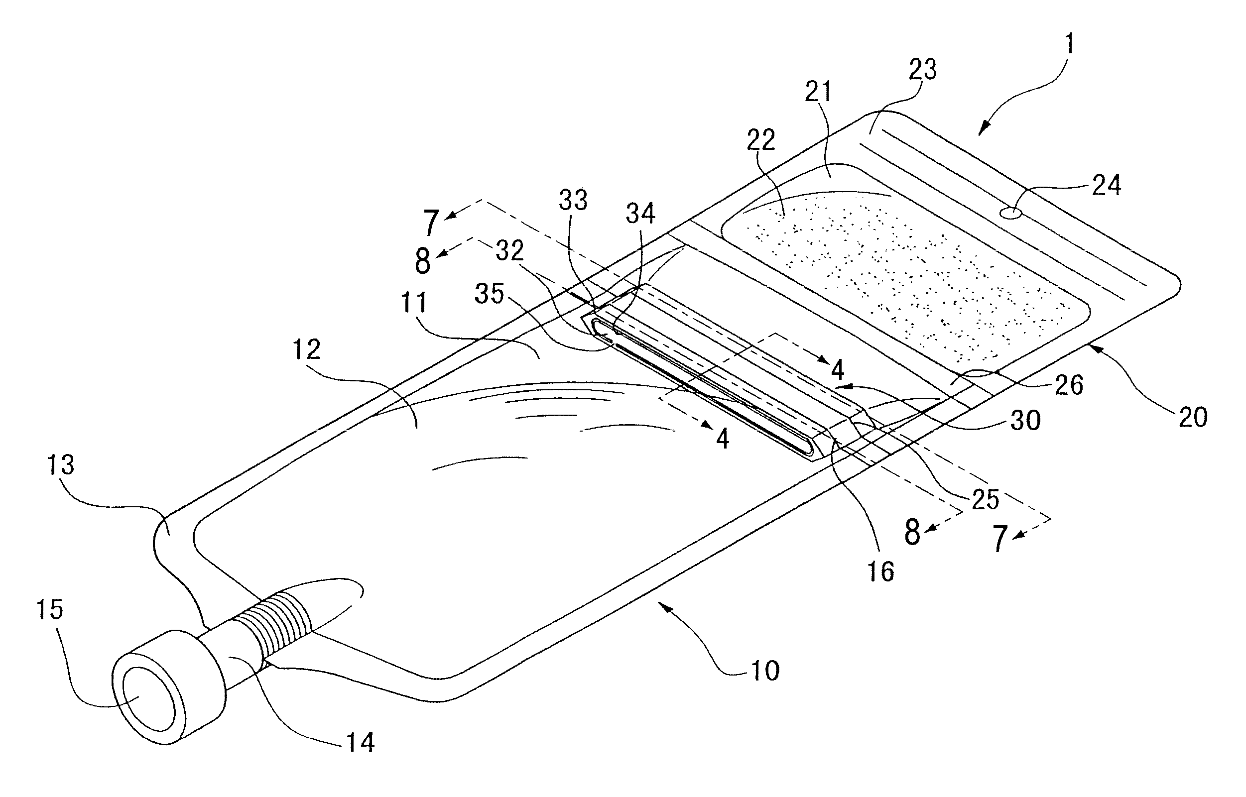 Medical container with multiple chambers and method of producing the same