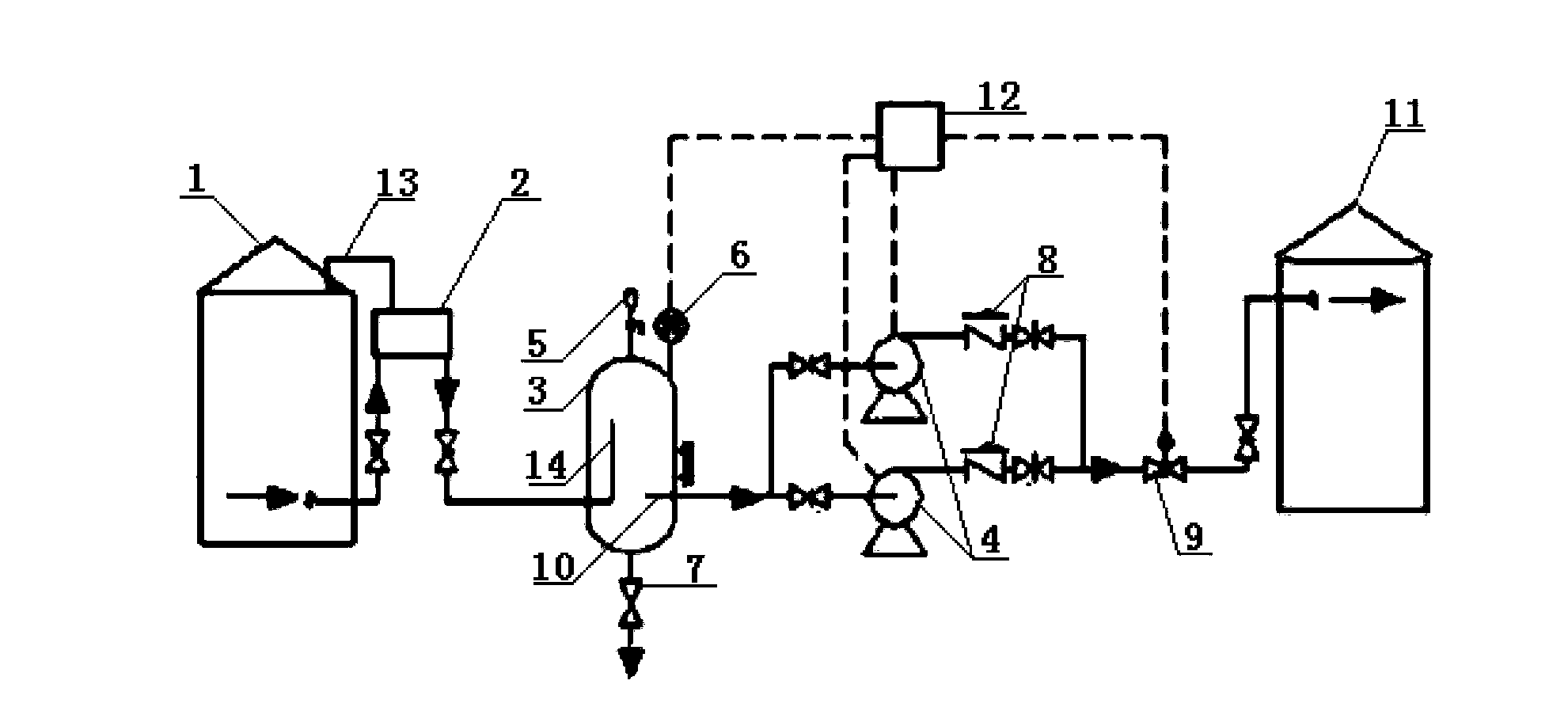 Output water pressurizing device of overflowing settling tank