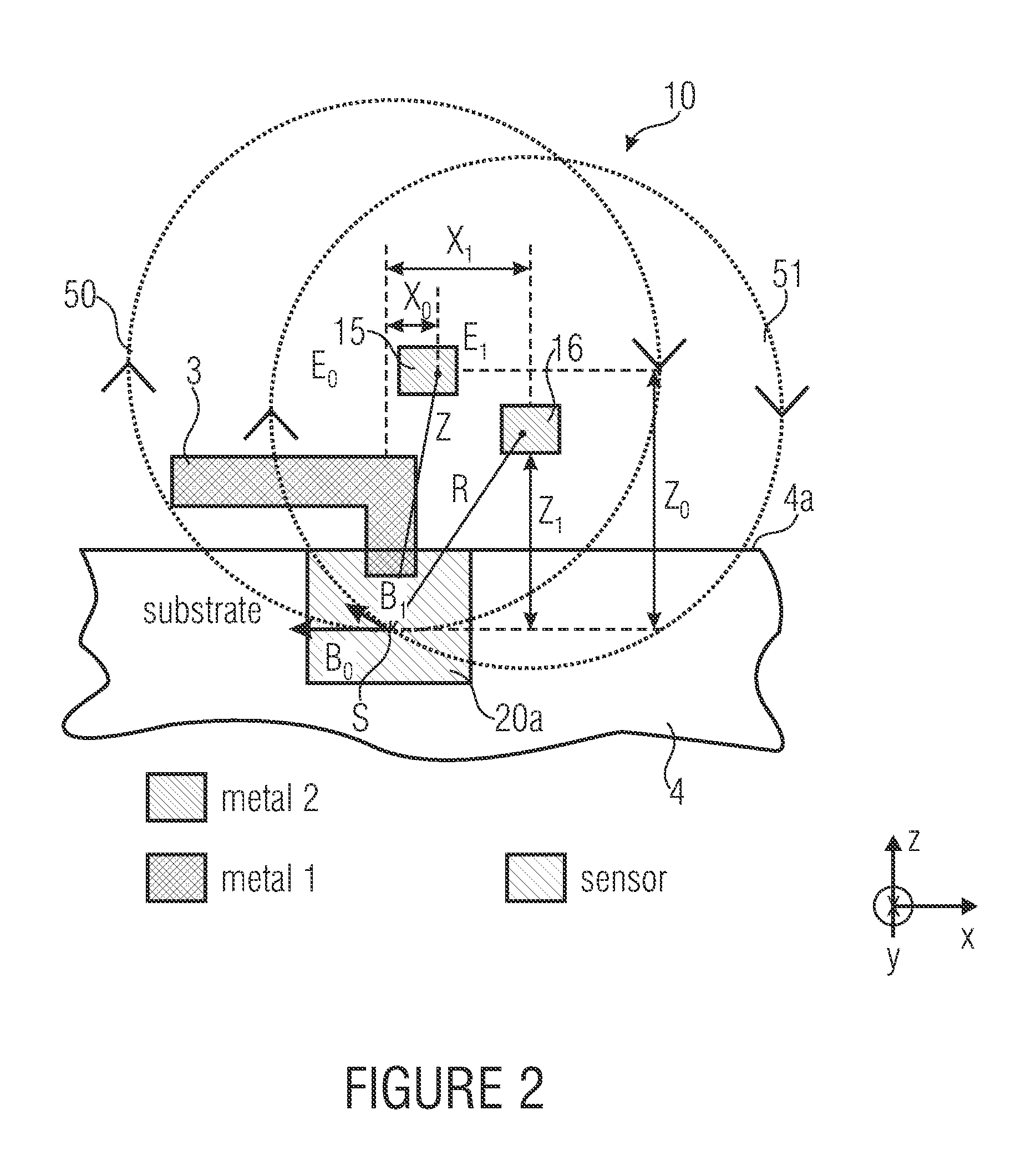 Method for determining an exciter conductor spacing from a magnetic field sensor, method for calibrating the magnetic field sensor as well as calibratable magnetic field sensor and usage of an exciter conductor structure for determining an exciter conductor spacing